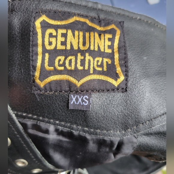 Genuine leather black riding chaps cowboy xxs 15.5"-18.5" waist - Picture 8 of 12